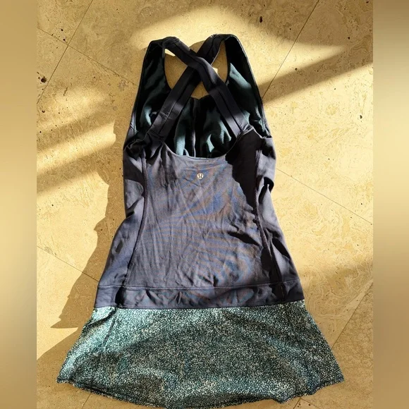 RARE Lululemon Hot Hitter Dress Pebble Print Parfait Size 4 Tennis Golf Blue - Picture 3 of 9